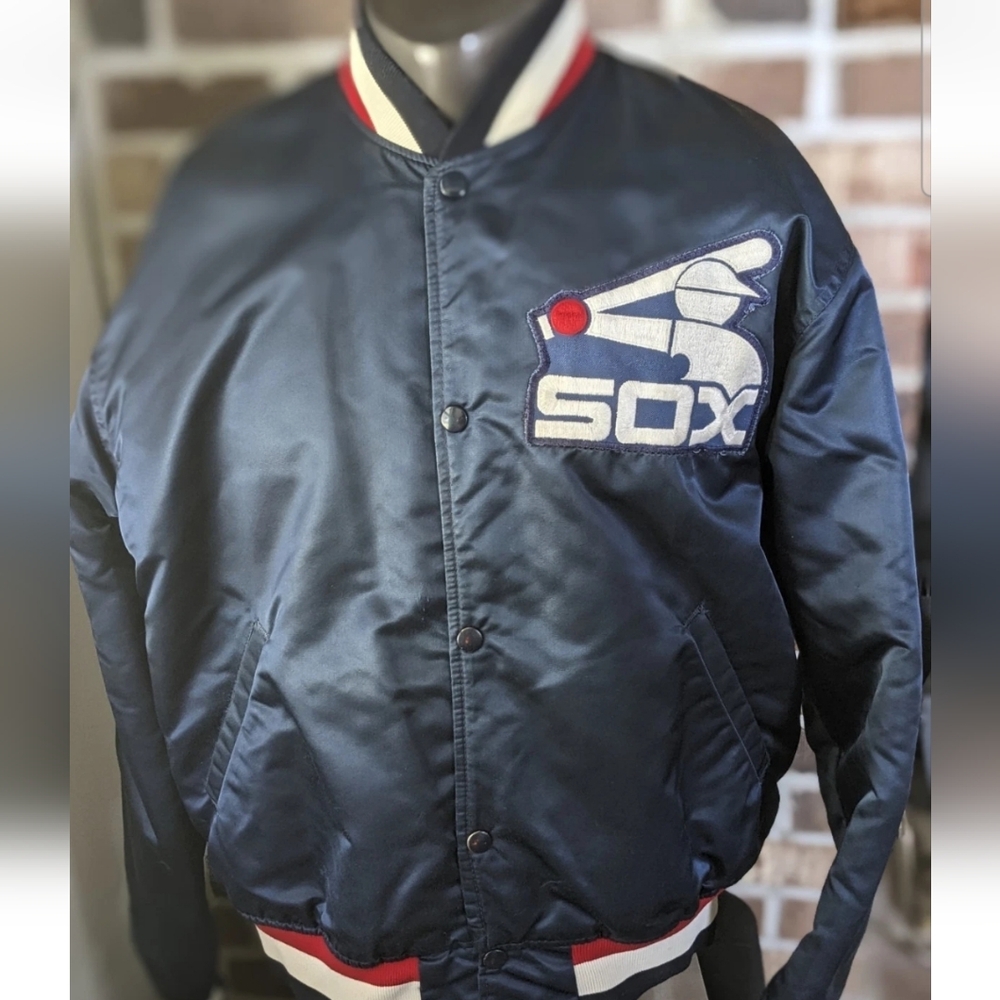 Vintage Chicago White Sox Baseball Men’s Starter Satin Snap Up Jacket L 80s
